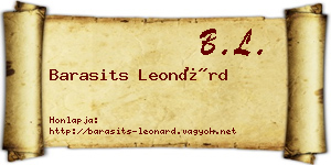 Barasits Leonárd névjegykártya